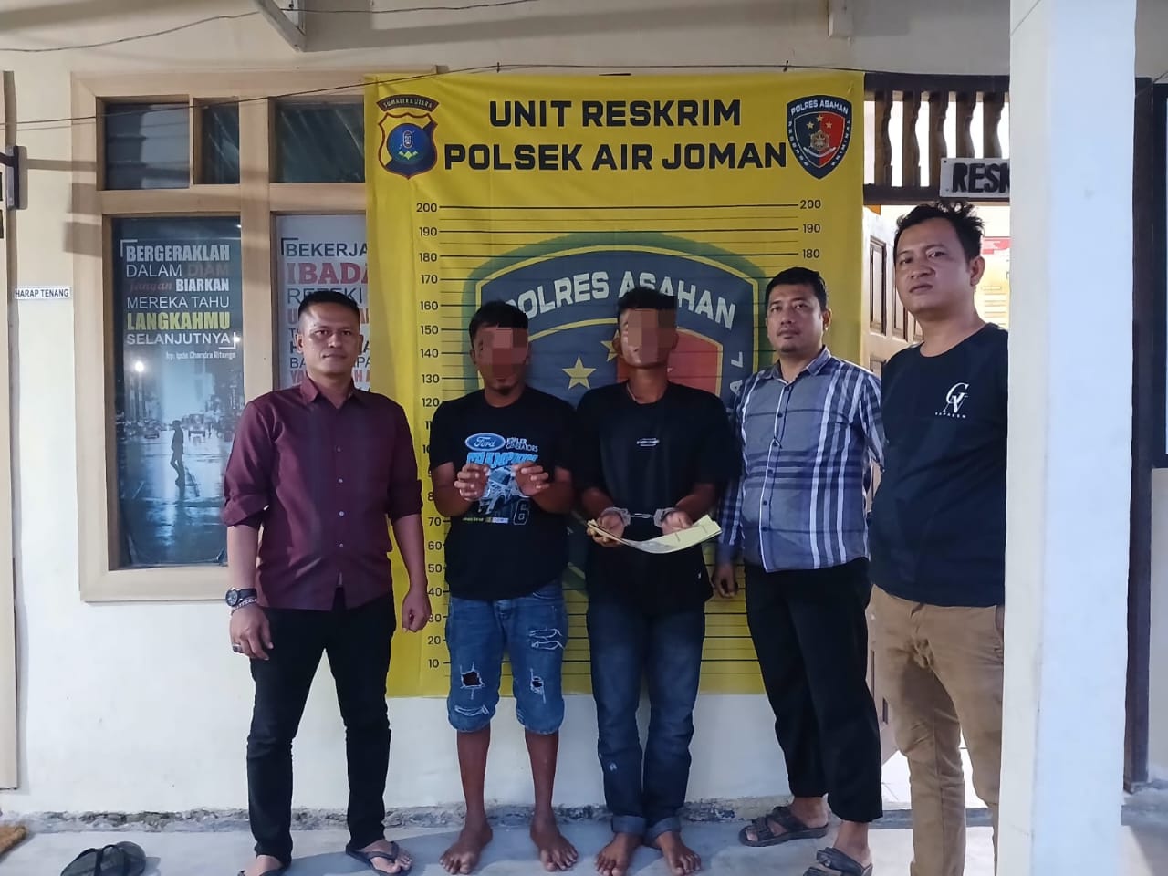 Polsek Air Joman Ringkus Dua Pengedar Narkoba di Asahan, Amankan 13 Paket Sabu