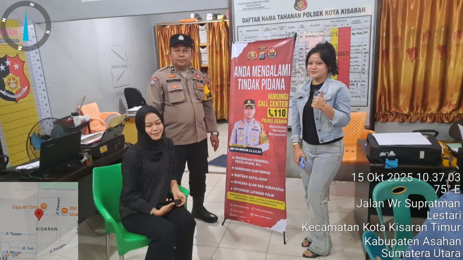 Bhabinkamtibmas Polsek Kota Kisaran Sosialisasikan Layanan Polisi 110 kepada Masyarakat