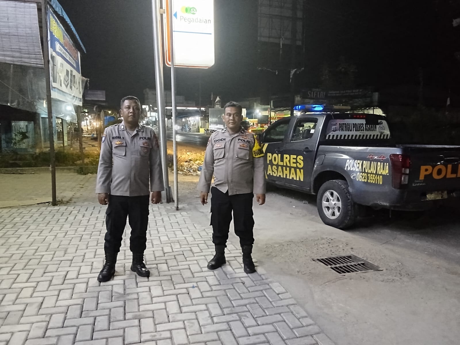 Polsek Pulau Raja Gelar Patroli Malam dan KRYD, Ciptakan Situasi Aman dan Kondusif di Wilayah Asahan